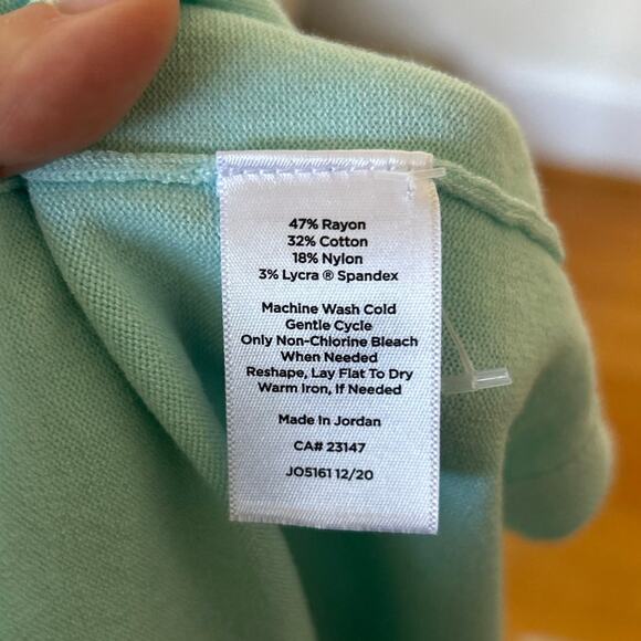 Talbots Charming Cardigan Light Aqua Blue Scallop Trim Long Sleeve - Picture 6 of 9